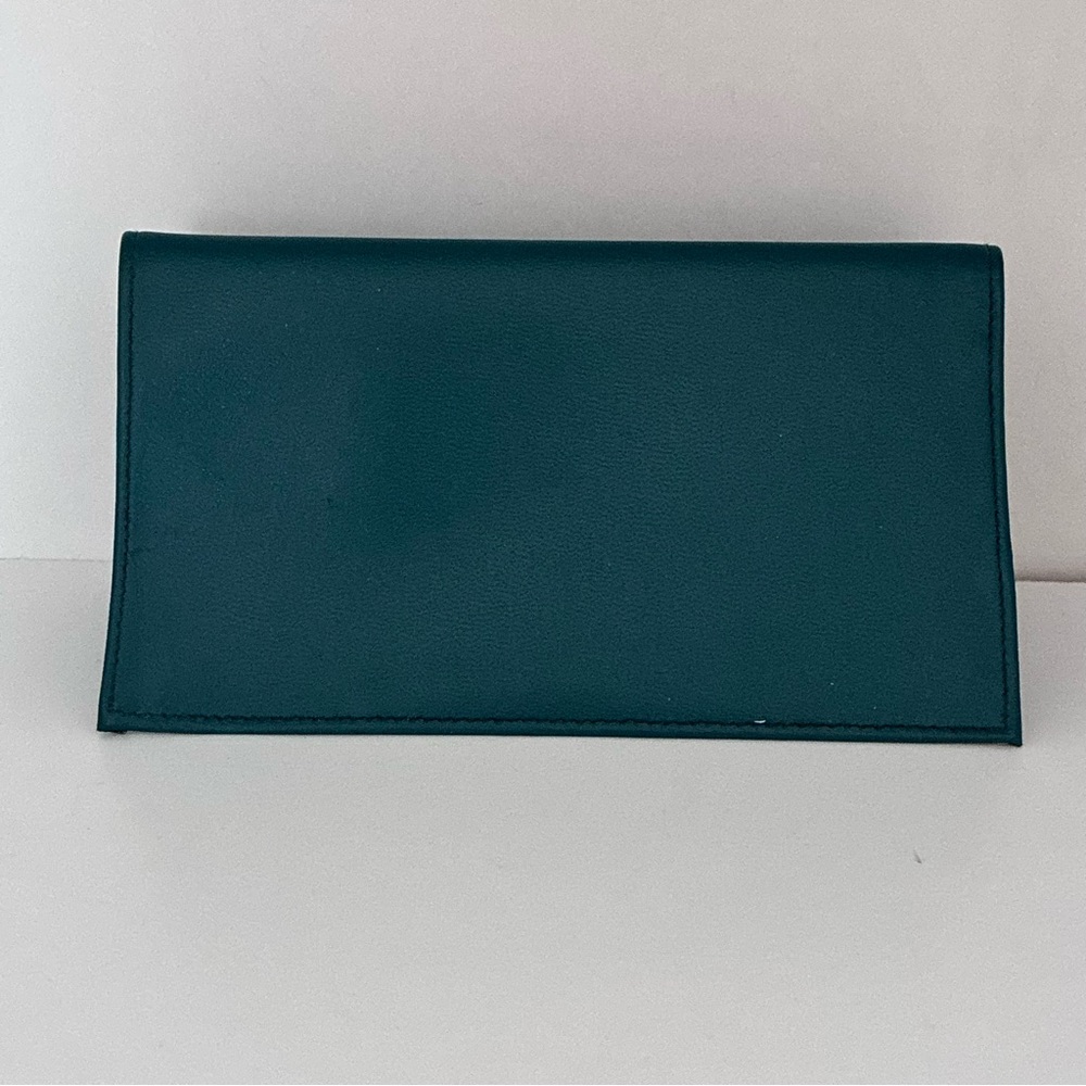 GREEN CHECKBOOK COVER / notes/ receipt wallet